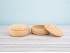 Round pine box Ø13.5x6 cm. with shape and lid Ref.AR7235