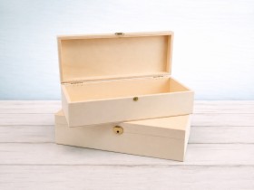 Caja de madera 33x12x8 cm. c/bisagra y broche Ref.C6MF1