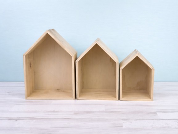 3-in-1 Wooden House Shelving Set Ref.DRPO40