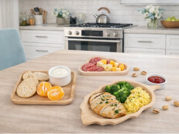 Platos de madera formas 3 modelos Ref.DRKC5