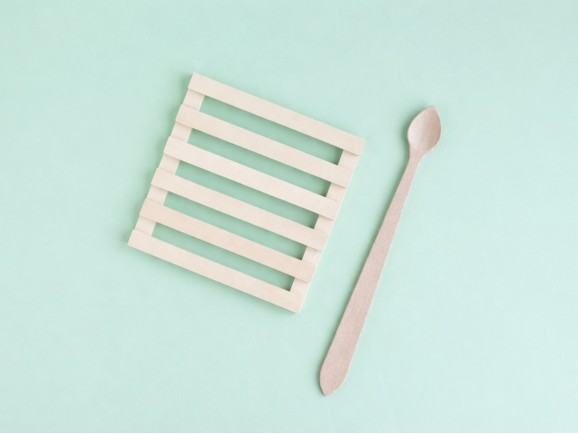 Square wooden pallet trivet Ref.AT11009
