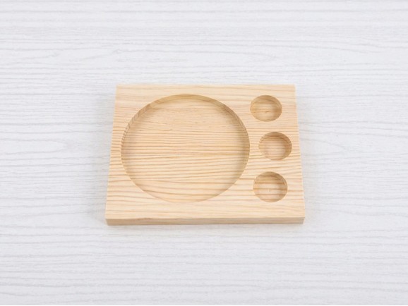 Wooden board for 3 sauces Ref.AT37003