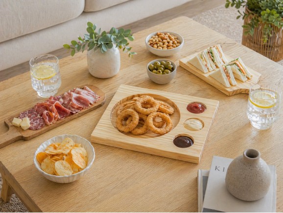 Wooden board for 3 sauces Ref.AT37003