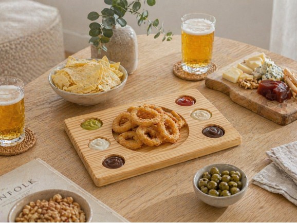 Wooden board for 6 sauces Ref.AT37002