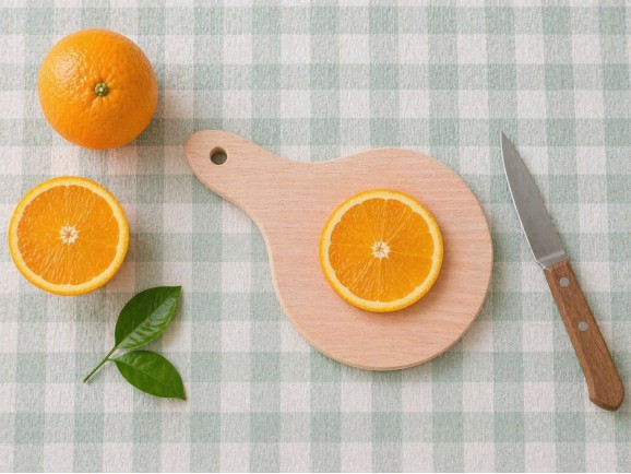 Tabla de madera haya Ø12,5 cm. c/mango Ref.DRKD822