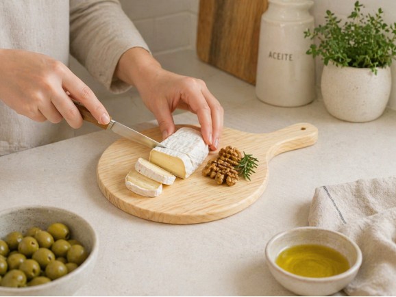 Round wooden board with handle, 2 sizes, Ref. AT041