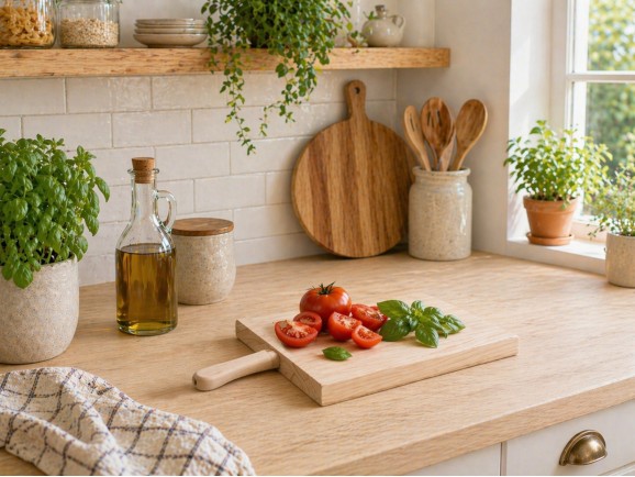 Tabla de madera rectangular c/mango Ref.AT31520