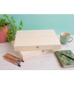Wooden box 40x33x6 cm. with hinge and clasp Ref.P00C36D