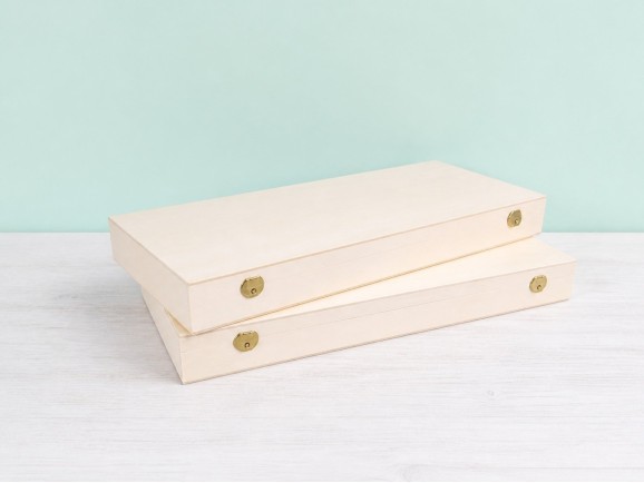 Wooden box 50x20x5 cm. with hinge and clasp Ref.PC9F3