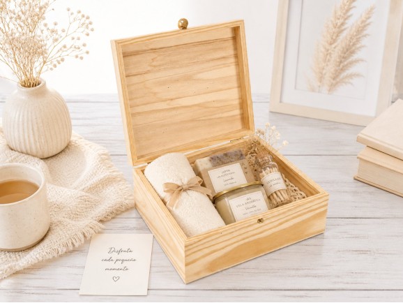 Caja estuche de madera 27x22,5x11 cm. c/bisagra y broche Ref.P35C45BS