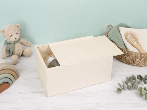Caja de madera 37x22x17 cm. c/tapa corredera Ref.PC61