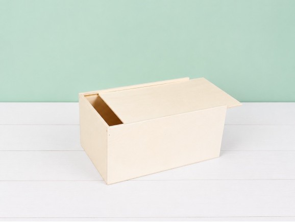 Caja de madera 37x22x17 cm. c/tapa corredera Ref.PC61