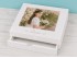 White wooden box 36x36x11 cm. with drawer and dividers Ref.P1454C9B