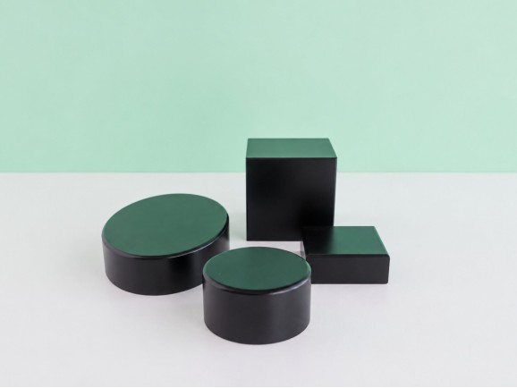 Black Square Wooden Base 10x10x4 cm. Ref.MD1A101