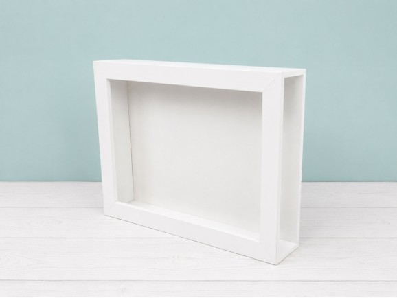 White wooden frame box 38x29.5x7.5 cm. for album Ref.PCA38B1