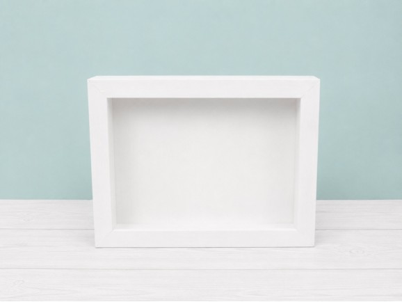 White wooden frame box 38x29.5x7.5 cm. for album Ref.PCA38B1