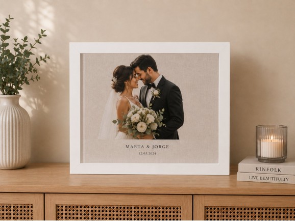 White wooden frame box 38x29.5x7.5 cm. for album Ref.PCA38B1