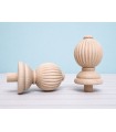 Carved wooden ball finial, Ø9 cm. Ref.355B
