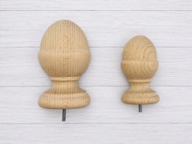 Smooth wooden acorn finial, 2 sizes Ref.ST20F