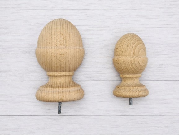 Smooth wooden acorn finial, 2 sizes Ref.ST20F