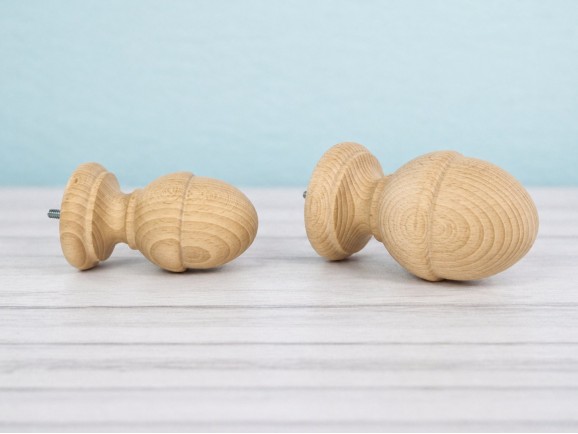 Smooth wooden acorn finial, 2 sizes Ref.ST20F