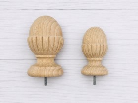 Grooved wooden acorn finial, 2 sizes, Ref.ST20RF