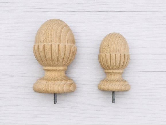 Remate Bellota de madera estriada 2 medidas Ref.ST20RF