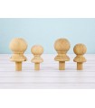Wooden ball finial made of pine and beech, 2 sizes, Ref.351-353