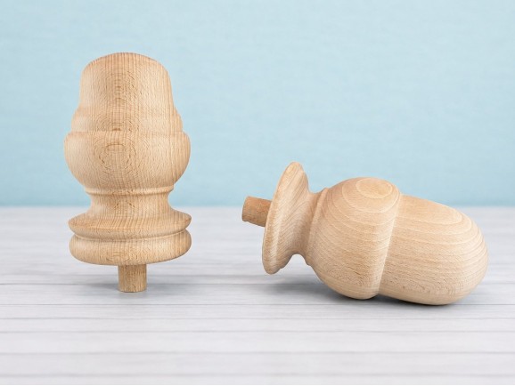 Wooden Pineapple and Acorn Finial Ø9 cm. Ref.352
