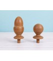 Remates Bola y Piña de madera sapelly Ø6,5 cm.Ref.354S