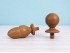 Sapelly wood ball and pine cone finials Ø6.5 cm. Ref.354S