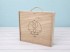 Wooden box for 2 bottles + 2 glasses with sliding lid Ref.PC4G2
