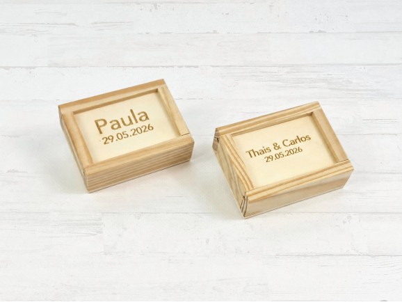 Caja de madera 8x6x3 cm. c/tapa corredera Ref.P1001