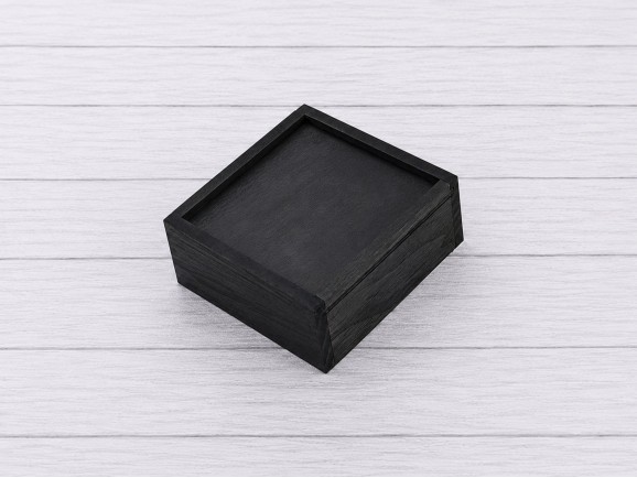 Caja de madera Negra 2 medidas c/tapa corredera Marco Ref.P00C01CN