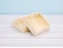 Square wooden basket box with handles 16.5x16.5x6.5 cm. Ref.AW8781