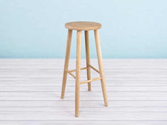 Round wooden bar stool, 70 cm. Ref.AT46002