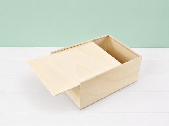 Wooden box 31x24x13.5 cm. with sliding lid Ref.PC01TC