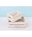 Caja fruta de madera blanca 2 lamas 2 medidas Ref.AT1133