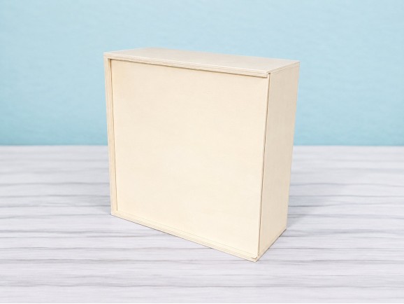 Caja de madera 27x27x12 cm. c/tapa corredera Ref.PC4K