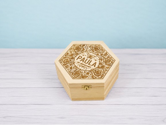 Caja de madera hexagonal 3 medidas Ref.P117