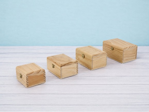 Caja de madera c/tapa voleada varias medidas Ref.P107
