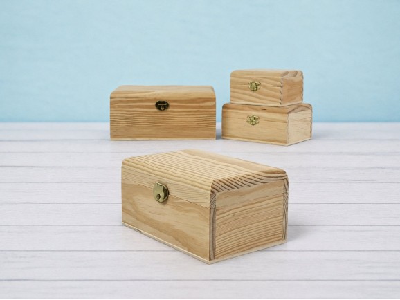 Caja de madera c/tapa voleada varias medidas Ref.P107