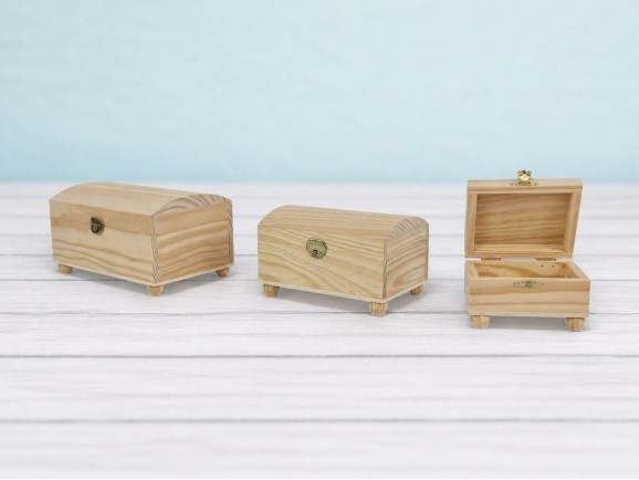 Baúl de madera pequeño c/patas 3 medidas Ref.P101