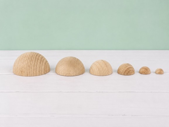 Medias Bolas de madera haya varios tamaños Ref.OP1093