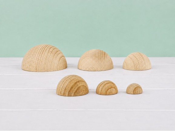 Medias Bolas de madera haya varios tamaños Ref.OP1093