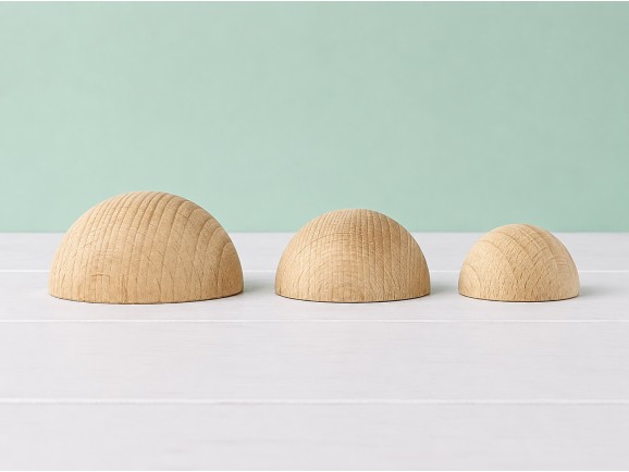 Medias Bolas de madera haya varios tamaños Ref.OP1093