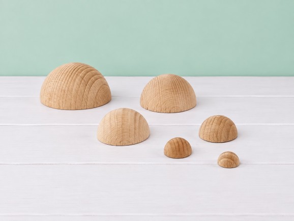 Medias Bolas de madera haya varios tamaños Ref.OP1093