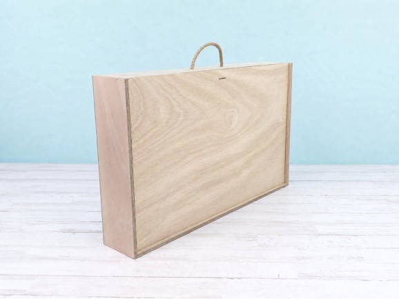 Caja de madera 6 Botellas de vino Tapa Corredera Ref.6BotTCOK