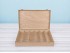 Caja de madera 6 botellas de vino bisagra y broche Ref.6BotBBOK