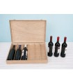 Caja de madera 6 botellas de vino bisagra y broche Ref.6BotBBOK